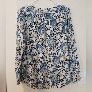 Loft Floral Long Sleeve Blouse